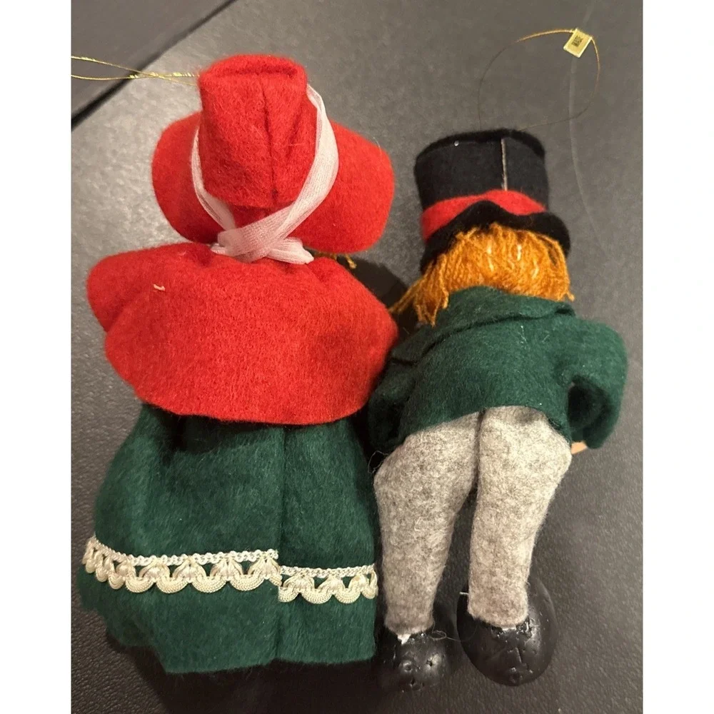 Vintage Paper Mache Christmas Carolers Figurines‎ Holiday Victorian Ornament #9